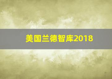 美国兰德智库2018