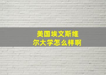 美国埃文斯维尔大学怎么样啊