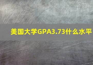 美国大学GPA3.73什么水平