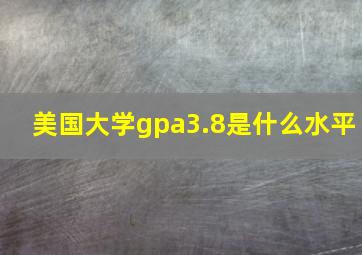 美国大学gpa3.8是什么水平