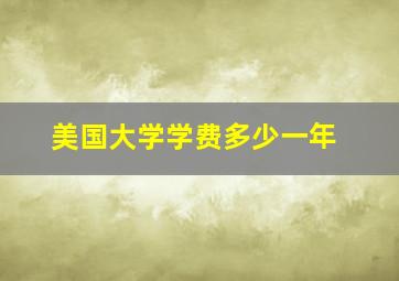 美国大学学费多少一年