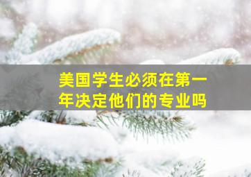 美国学生必须在第一年决定他们的专业吗