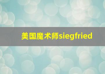 美国魔术师siegfried