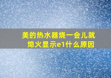 美的热水器烧一会儿就熄火显示e1什么原因