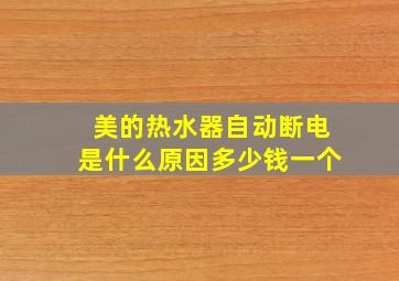 美的热水器自动断电是什么原因多少钱一个