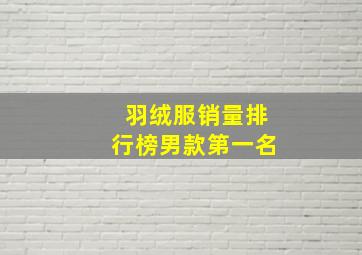 羽绒服销量排行榜男款第一名