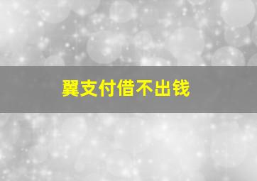 翼支付借不出钱