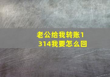 老公给我转账1314我要怎么回