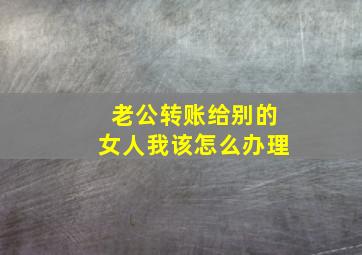 老公转账给别的女人我该怎么办理