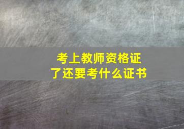 考上教师资格证了还要考什么证书