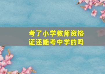 考了小学教师资格证还能考中学的吗