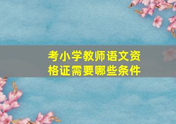 考小学教师语文资格证需要哪些条件