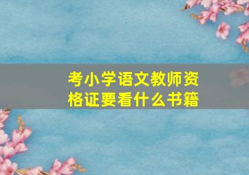 考小学语文教师资格证要看什么书籍