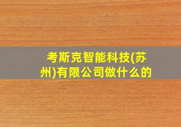 考斯克智能科技(苏州)有限公司做什么的