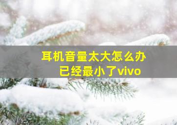 耳机音量太大怎么办已经最小了vivo