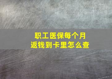 职工医保每个月返钱到卡里怎么查