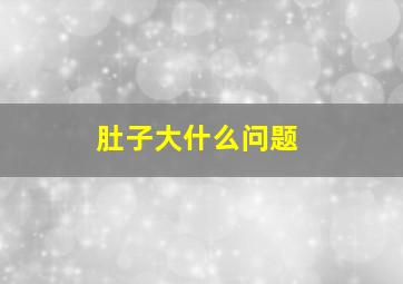 肚子大什么问题