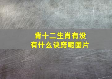 背十二生肖有没有什么诀窍呢图片