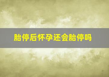 胎停后怀孕还会胎停吗