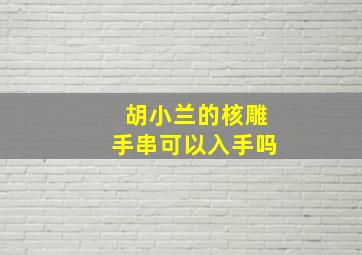 胡小兰的核雕手串可以入手吗