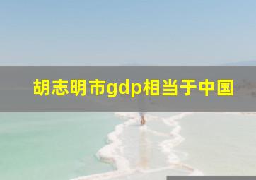 胡志明市gdp相当于中国