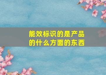 能效标识的是产品的什么方面的东西