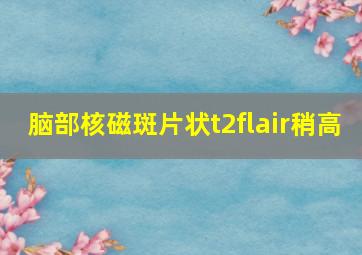 脑部核磁斑片状t2flair稍高