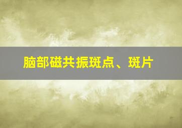 脑部磁共振斑点、斑片