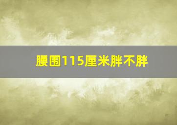 腰围115厘米胖不胖