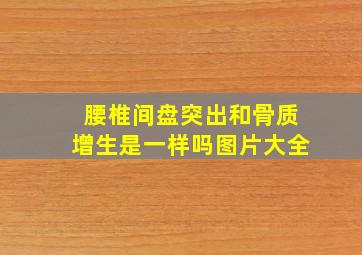 腰椎间盘突出和骨质增生是一样吗图片大全