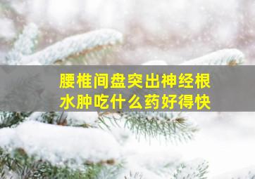 腰椎间盘突出神经根水肿吃什么药好得快