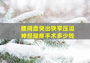 腰间盘突出狭窄压迫神经腿疼手术多少钱