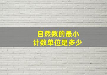 自然数的最小计数单位是多少