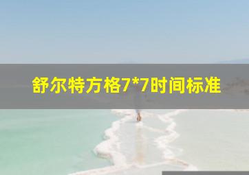 舒尔特方格7*7时间标准