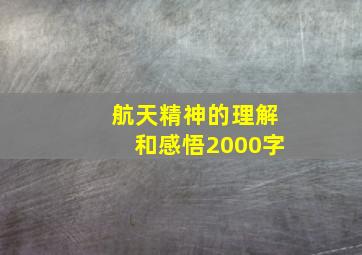 航天精神的理解和感悟2000字