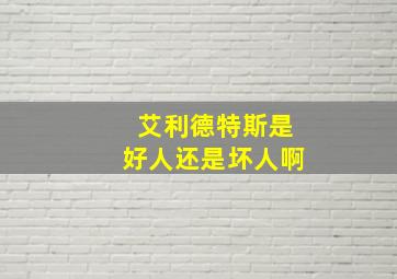 艾利德特斯是好人还是坏人啊