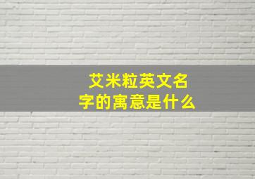 艾米粒英文名字的寓意是什么