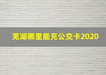 芜湖哪里能充公交卡2020