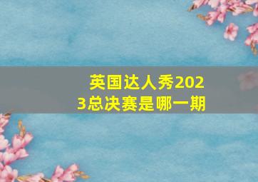 英国达人秀2023总决赛是哪一期