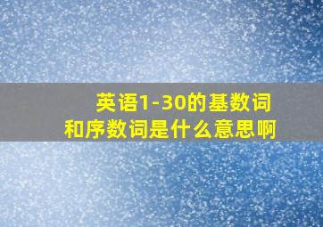 英语1-30的基数词和序数词是什么意思啊