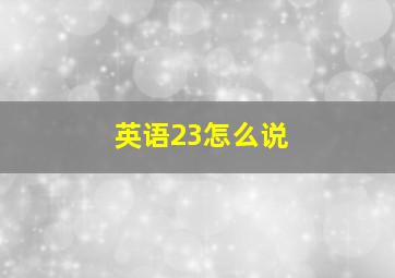 英语23怎么说