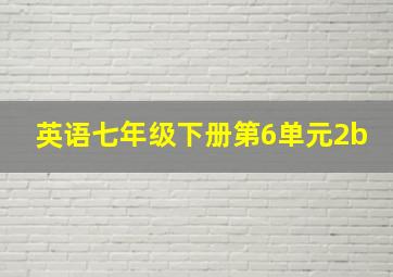 英语七年级下册第6单元2b