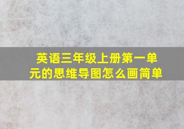 英语三年级上册第一单元的思维导图怎么画简单