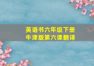 英语书六年级下册牛津版第六课翻译