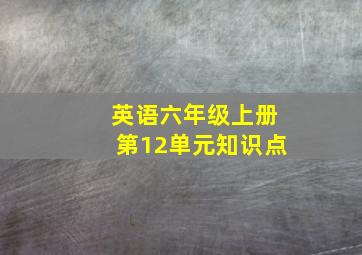 英语六年级上册第12单元知识点