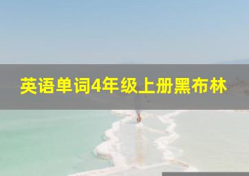 英语单词4年级上册黑布林