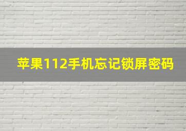 苹果112手机忘记锁屏密码