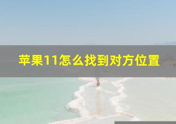 苹果11怎么找到对方位置