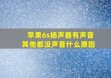 苹果6s扬声器有声音其他都没声音什么原因