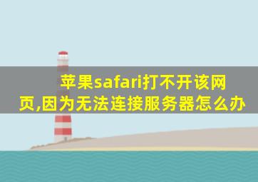 苹果safari打不开该网页,因为无法连接服务器怎么办